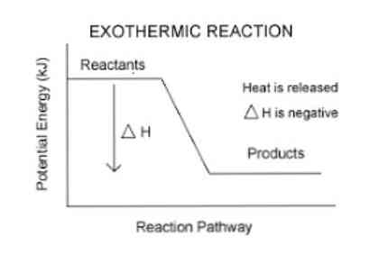Egzoterminės reakcijos procesas, tipai ir pavyzdžiai