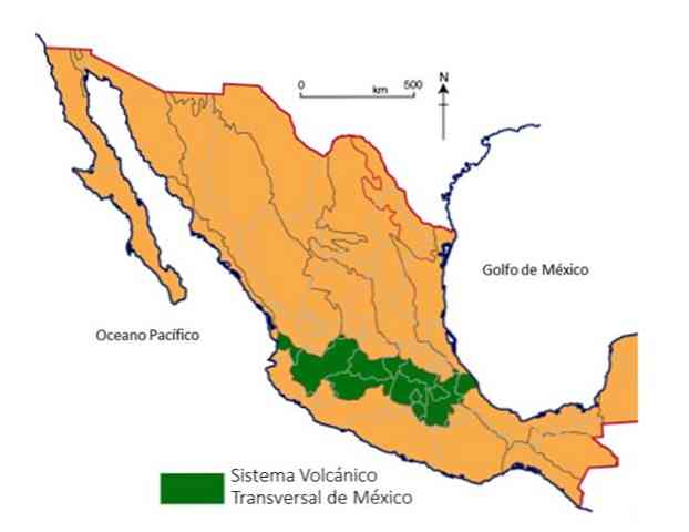 मेक्सिको के ट्रांसजेंडर ज्वालामुखीय प्रणाली के लक्षण और स्थान
