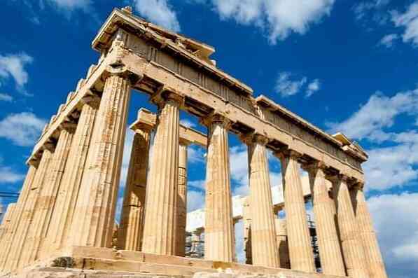 Grekiskt tempel Ursprung, Typer och Delar