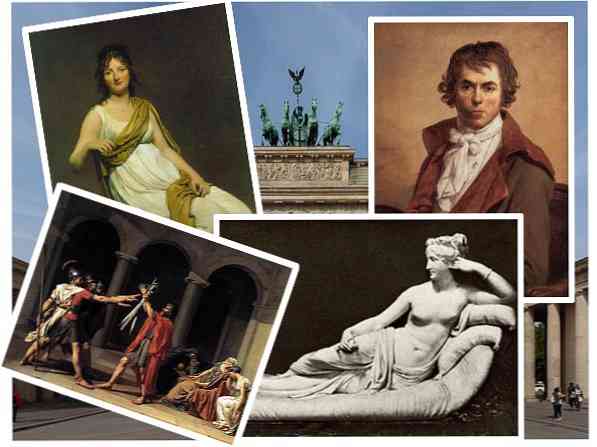 Ciri-ciri neoklasik, sastera, seni bina, lukisan, muzik dan patung