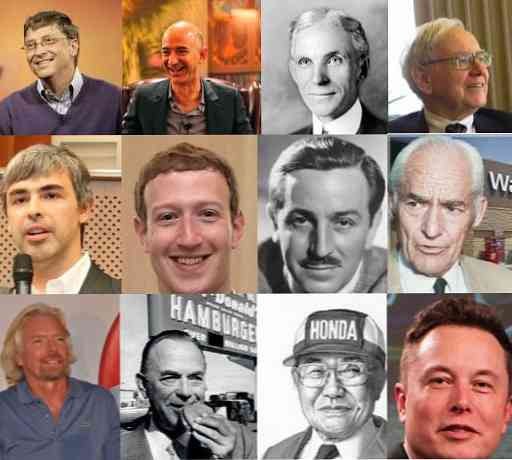 De 20 mest framgångsrika och berömda entreprenörerna (och deras berättelser)