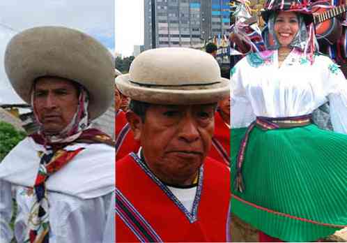 Tüüpilise Ecuadori Sierra vesti (8 etnilist rühma)